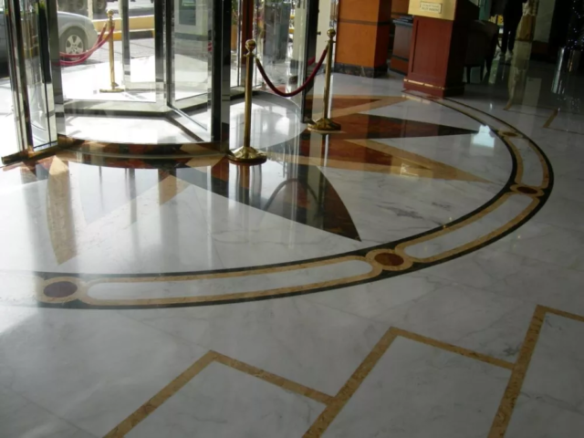 New Evan Hotel, Sharjah, (2008). Client Mr. Mohamed bin Jasim Al Midfa. Design Horizon and Main Contractor Al Midfa Construction. Materials used: Branco Estremoz, Cremo Delicato, King Gold, Rosa Aurora, Red Alicante, Dark Emprador, Red Onyx (8,100m2)