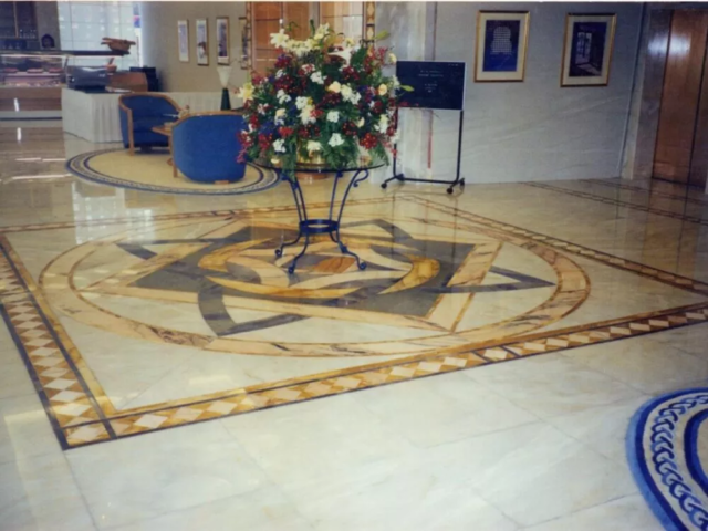 Sands Hotel Abu Dhabi (1998). Client. Designer EEC & Main Contractor Edico. Materials used: Afyon Gold, Giallo Sienna, Rosa Portugalo, Azul Macaubas, Kashmira White, Nero Africa
